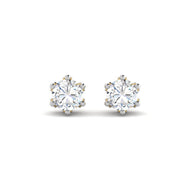 Lab Grown Diamond Silver Earrings