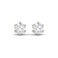 Lab Grown Diamond Silver Earrings