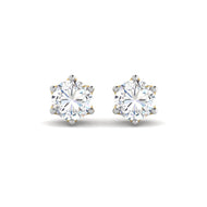 Lab Grown Diamond Silver Earrings