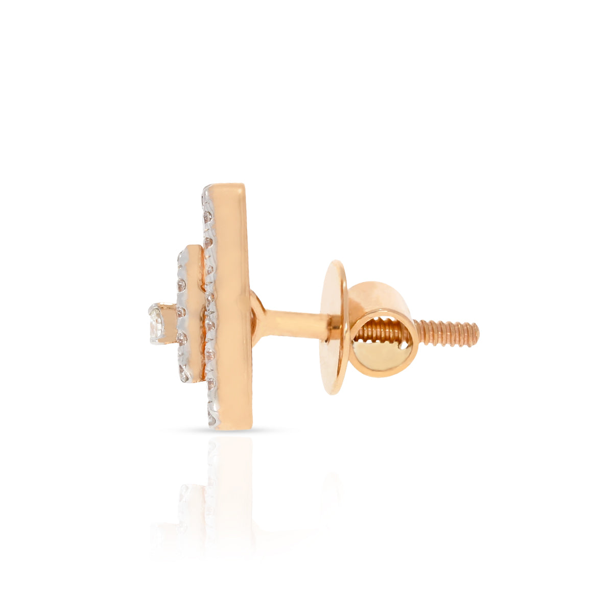 Intricately Crafted Trigonal Rose Gold Studs