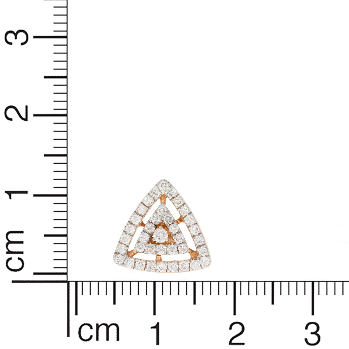 Intricately Crafted Trigonal Rose Gold Studs