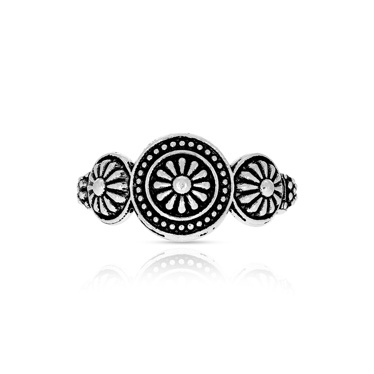Flora Charm Silver Toe Rings