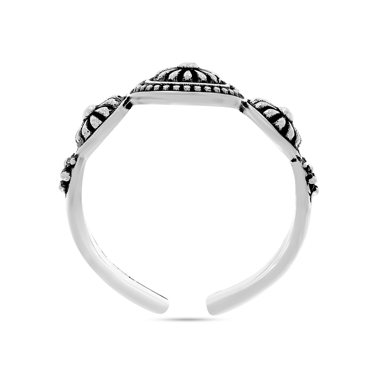 Flora Charm Silver Toe Rings