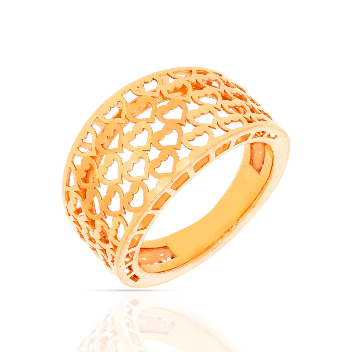 Rosy Graceful Mesh 22K Gold Ring