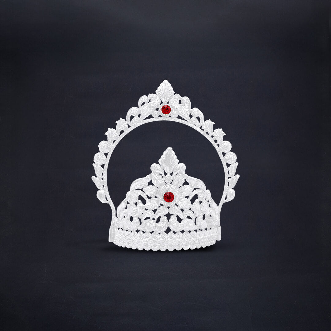 Royal Shimmer Silver Mukut