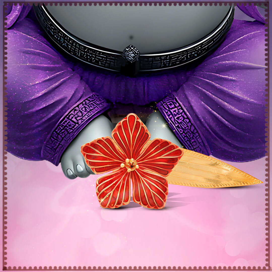 Ruby Glow Silver Jaswand Flower