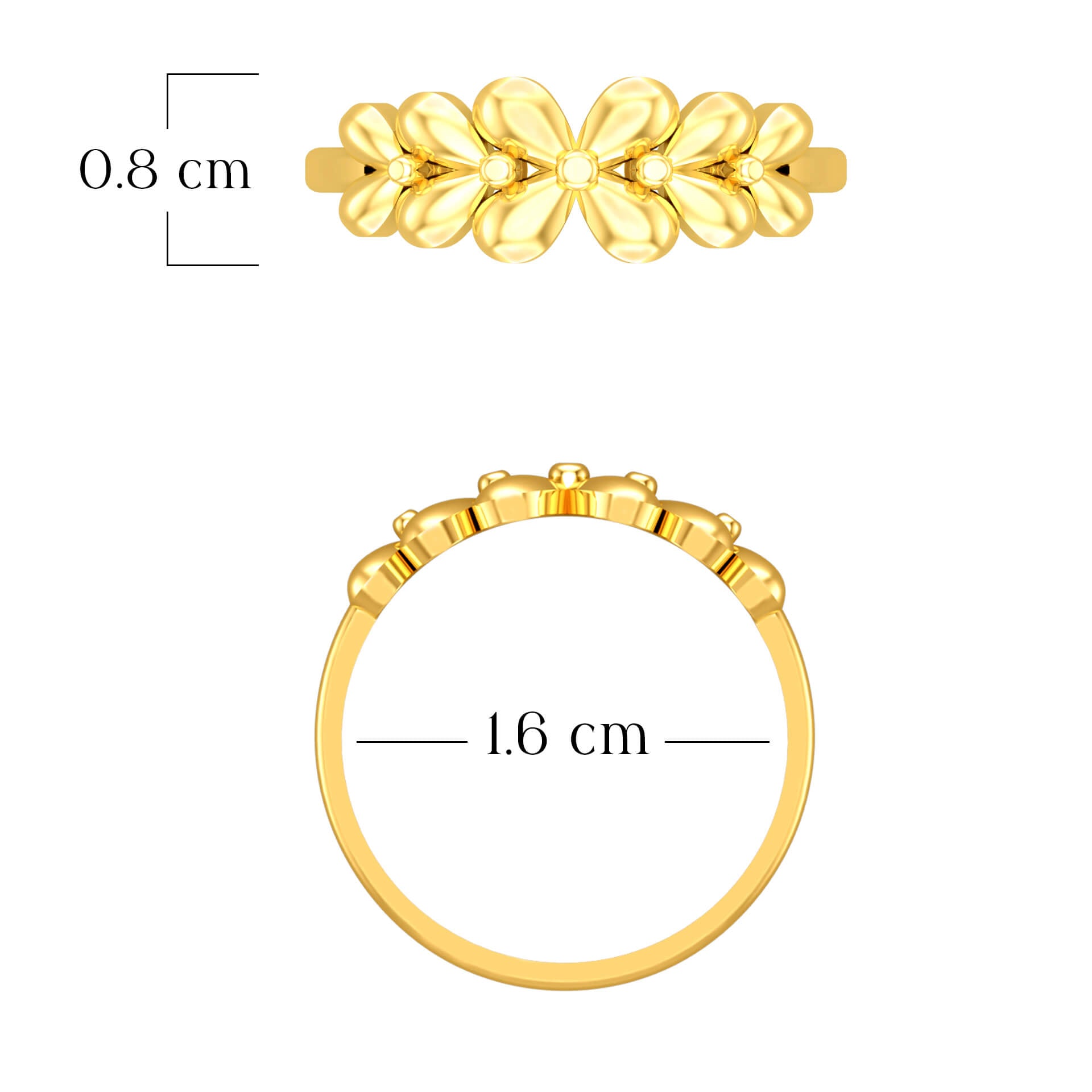 Iconic Clover Shine Gold Women Ring