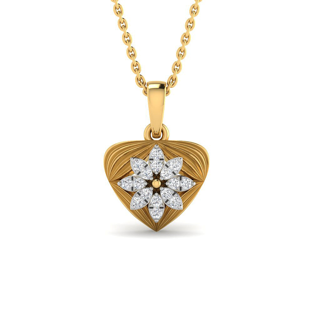 Lustrous Gleam 9K Diamond Heart Pendant