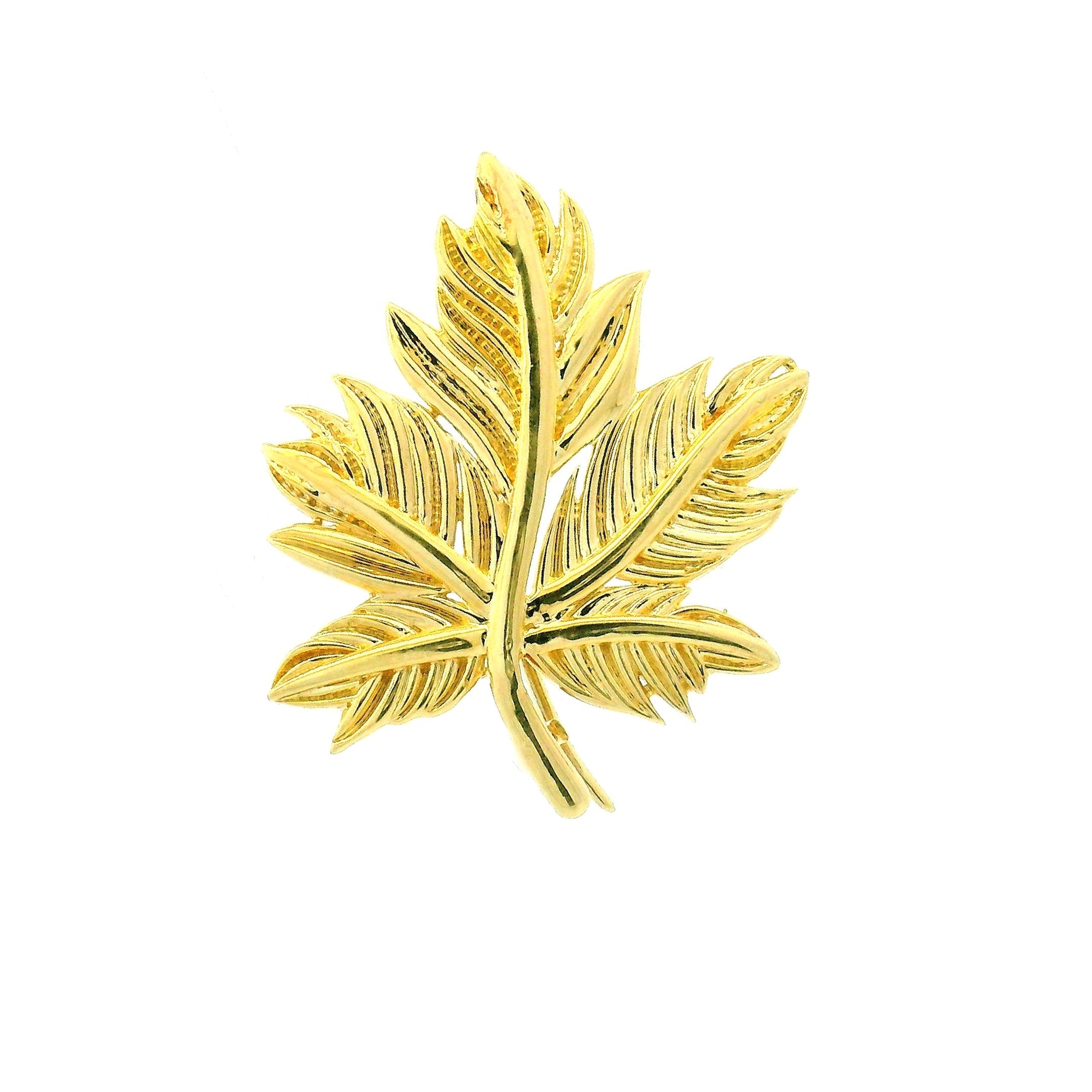 Subtle Leafy Charm Gold Brooch for Men