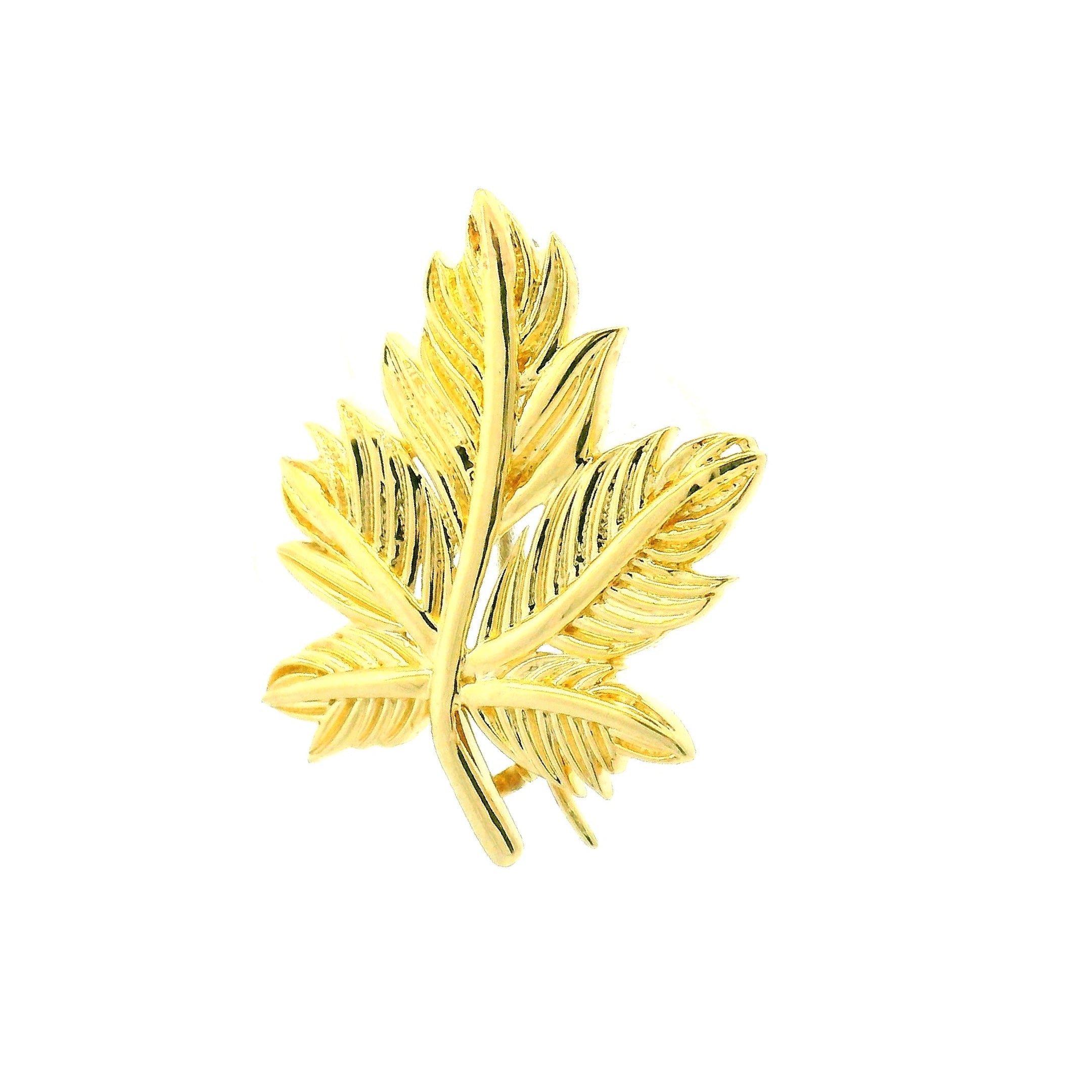 Subtle Leafy Charm Gold Brooch for Men