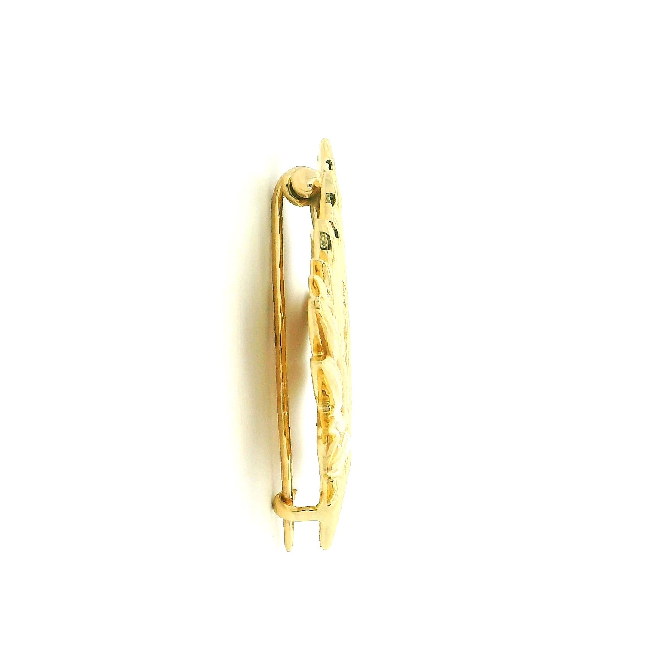Subtle Leafy Charm Gold Brooch for Men