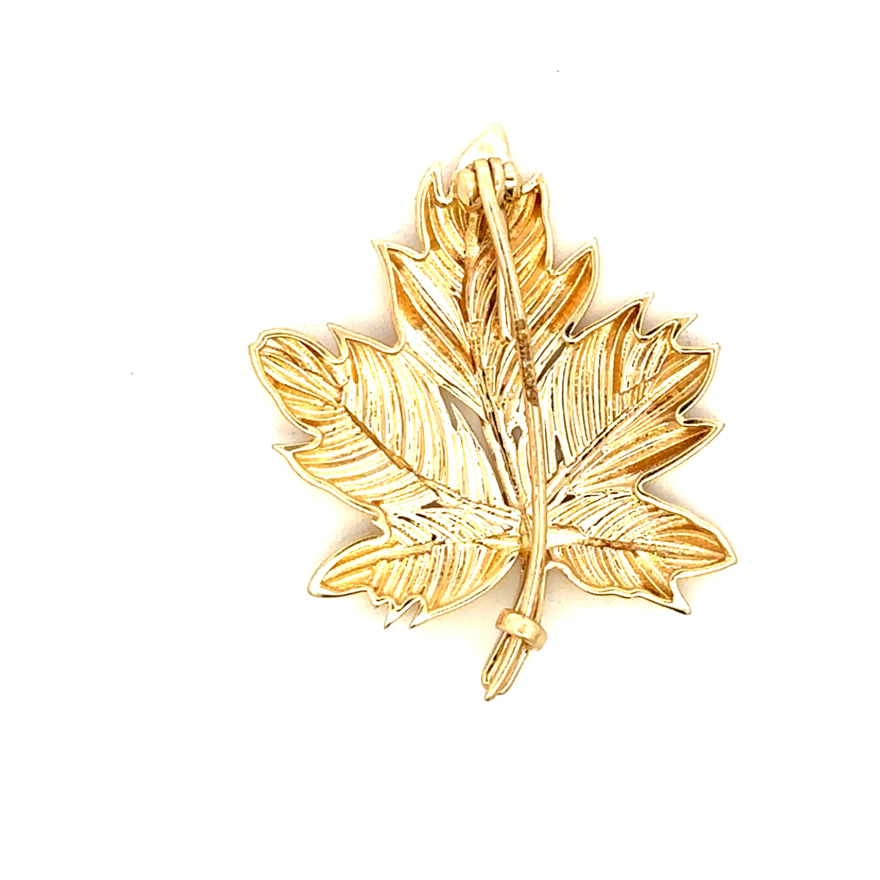Subtle Leafy Charm Gold Brooch for Men