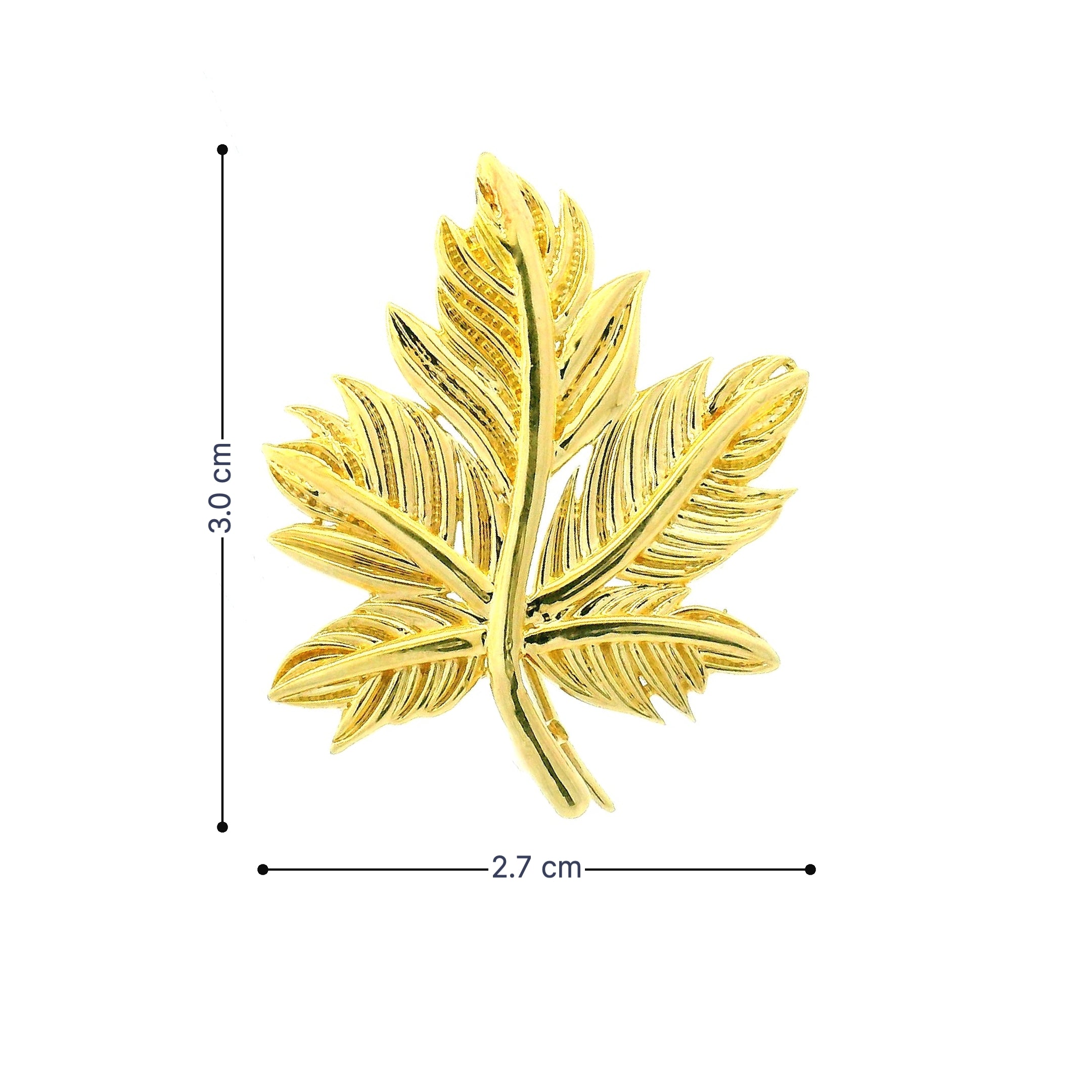 Subtle Leafy Charm Gold Brooch for Men