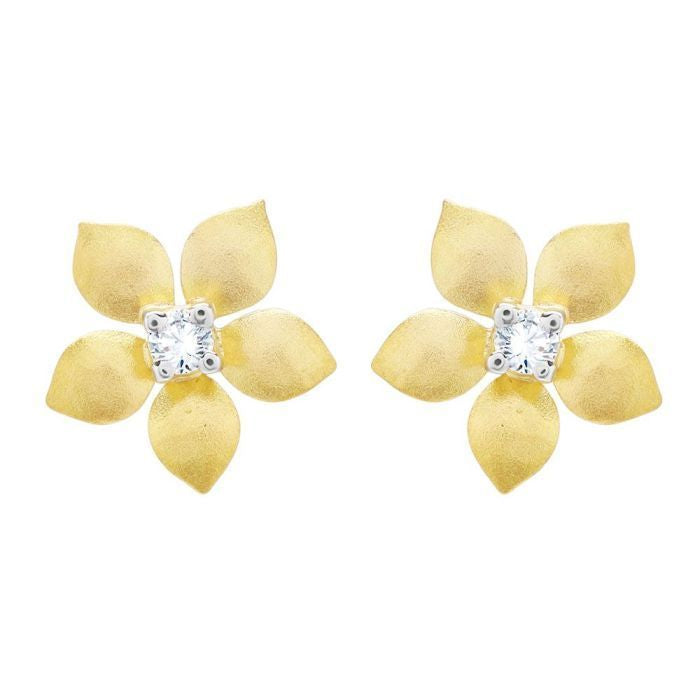 White Blossom 22K Gold Studs For A Minimalistic Look