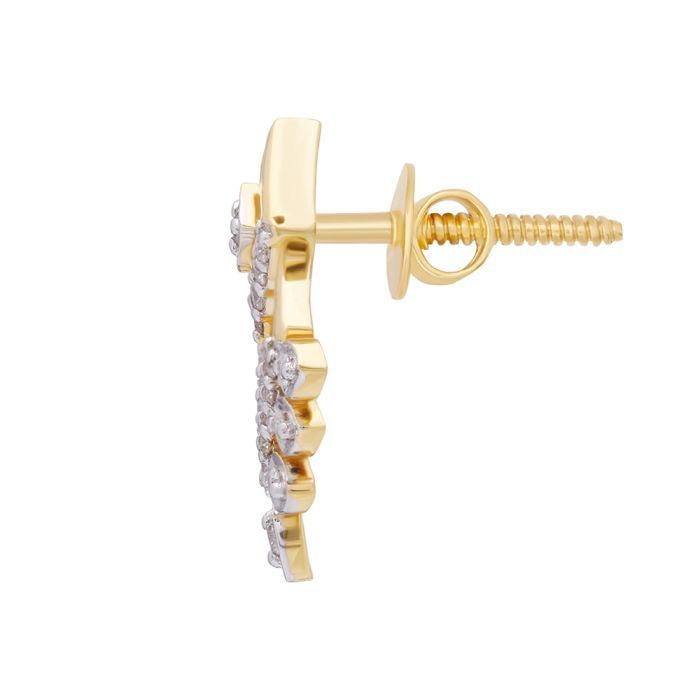 Refined 18K Square Studs with Dazzling Twist