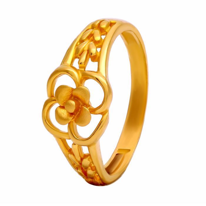 Delicate Rose Motif Gold Ring for Women