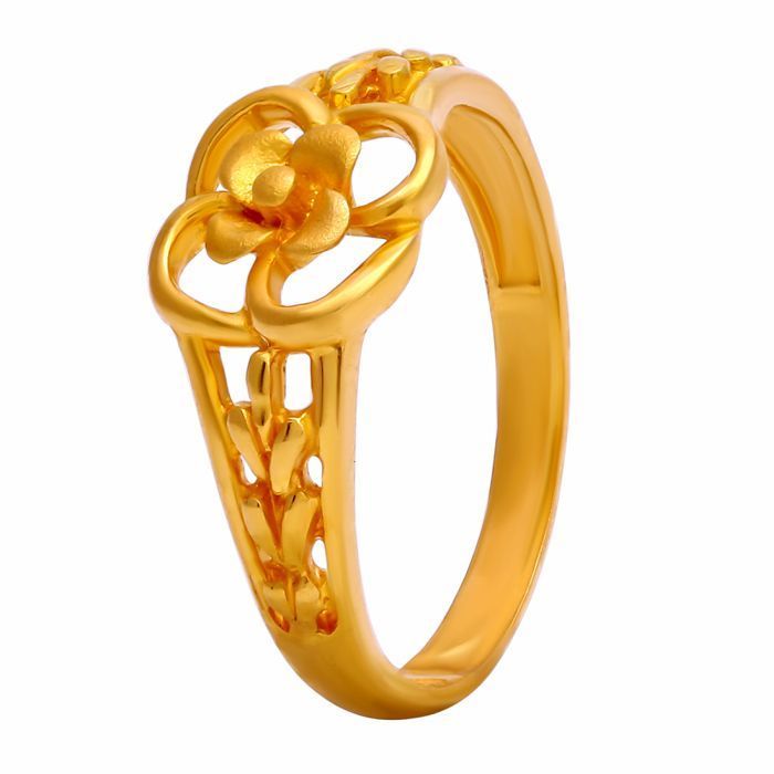 Delicate Rose Motif Gold Ring for Women