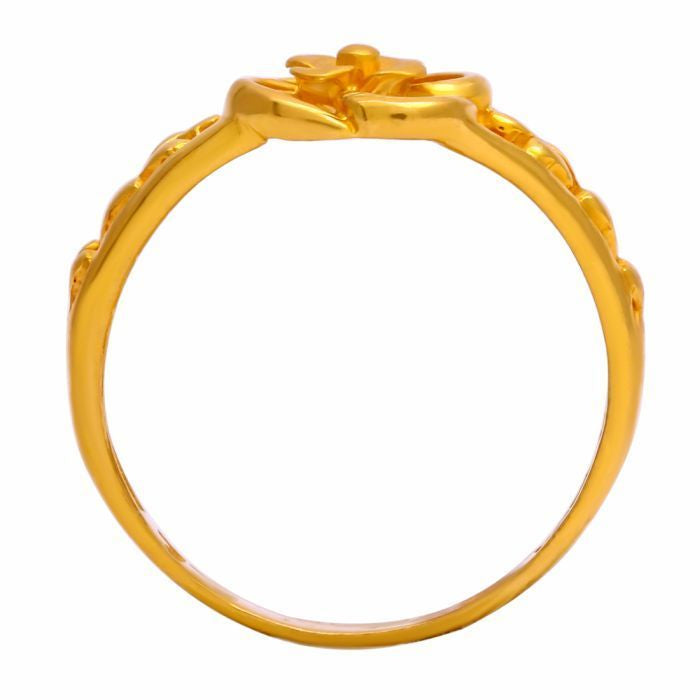 Delicate Rose Motif Gold Ring for Women
