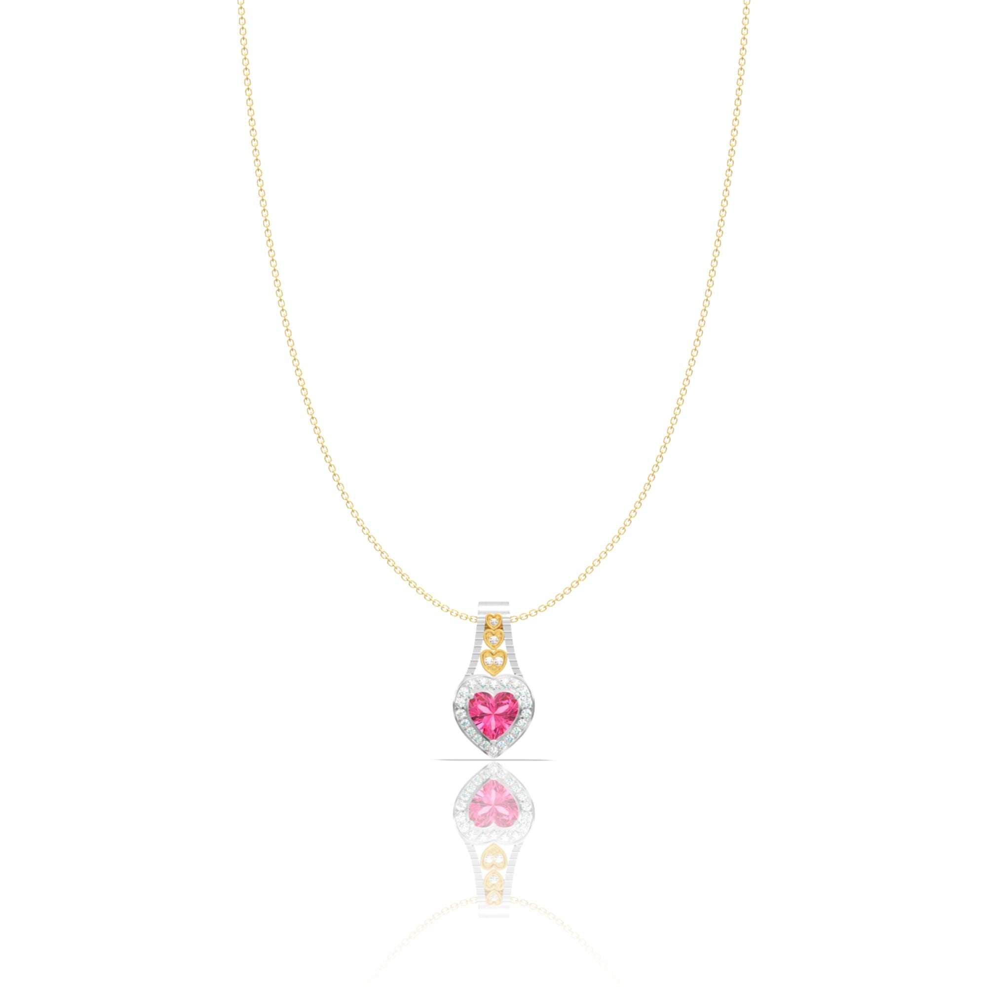 Silver Popup Pink Heart Pendant