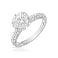 Shiny Solitaire Silver Ring