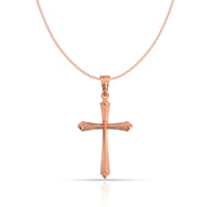 Pure Elegance Sterling Silver Holy Cross Rose Pendant