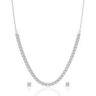 Delight Solitaire Silver Necklace Set