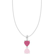 Sweet Pink Heart Silver Locket