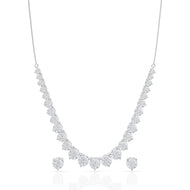 Striking Solitaire Silver Necklace Set