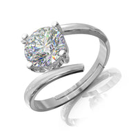 Majestic Solitaire Adjustable Silver Ring