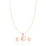 Elegant Silver Studded Moon Pendant