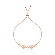 Rose Gold Halo Heart Studded Bracelet