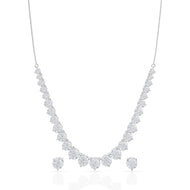 Striking Solitaire Silver Necklace Set