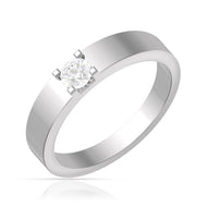 Elegant Solitaire Silver Band Ring