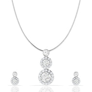 3 Diamonds Bezel Pendant Set In Silver