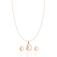 Elegant Silver Studded Moon Pendant