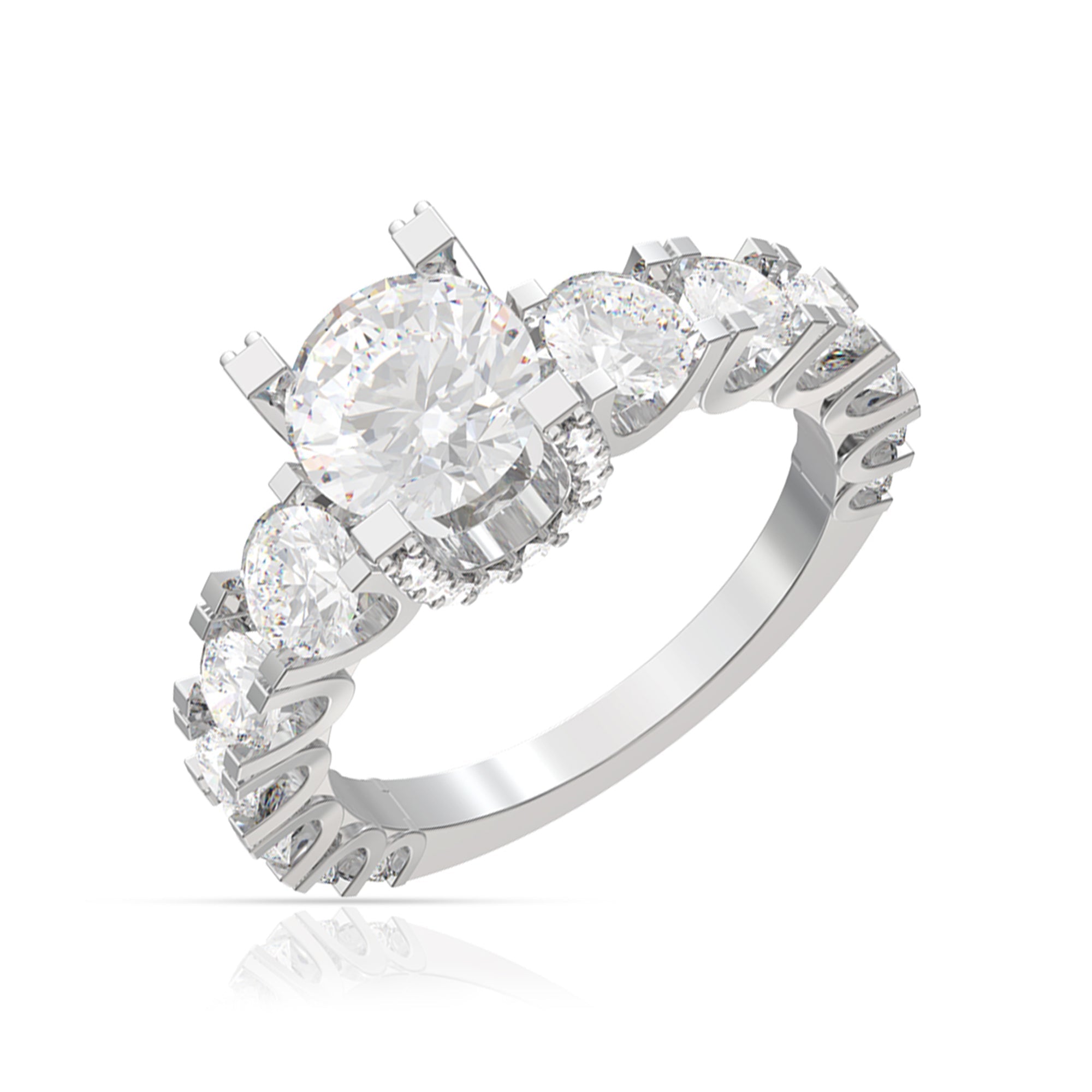 Silver Zircon Embrace Ring