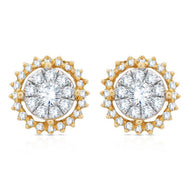 18K Minimalist Charm Floral Studs
