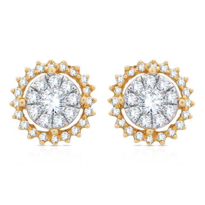 18K Minimalist Charm Floral Studs