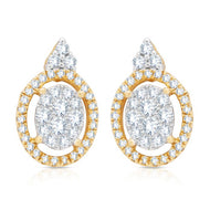 Vivid Oval Charm Studs 18K