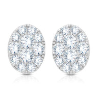 Shimmering Gorgeous Oval Studs 18K