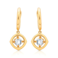 Cheerful Radiant Square Hoops 18K