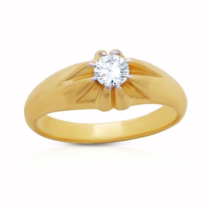 Golden Brilliance Men Diamond Ring18K
