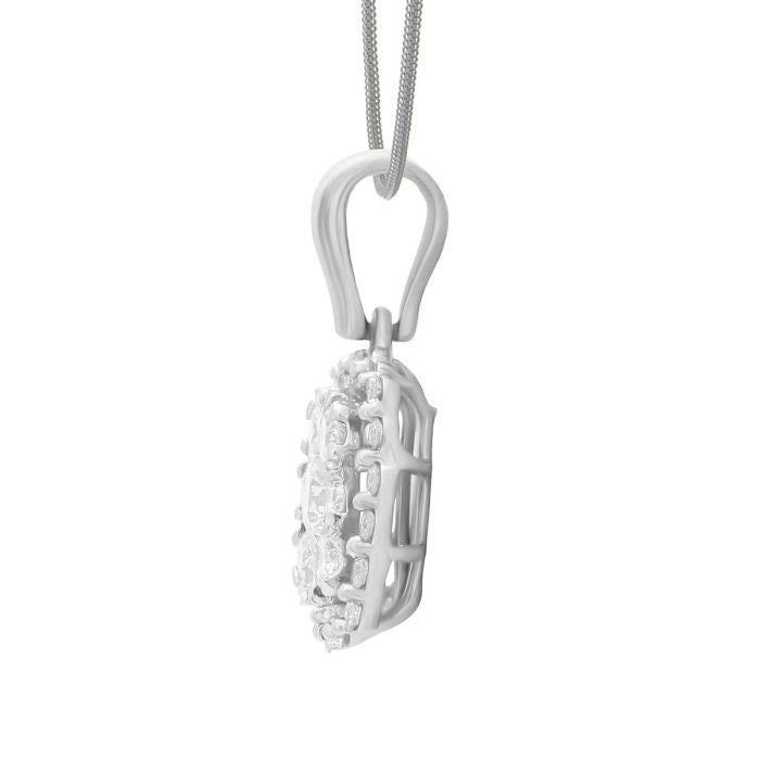 Radiant Square Diamond White Gold Pendant