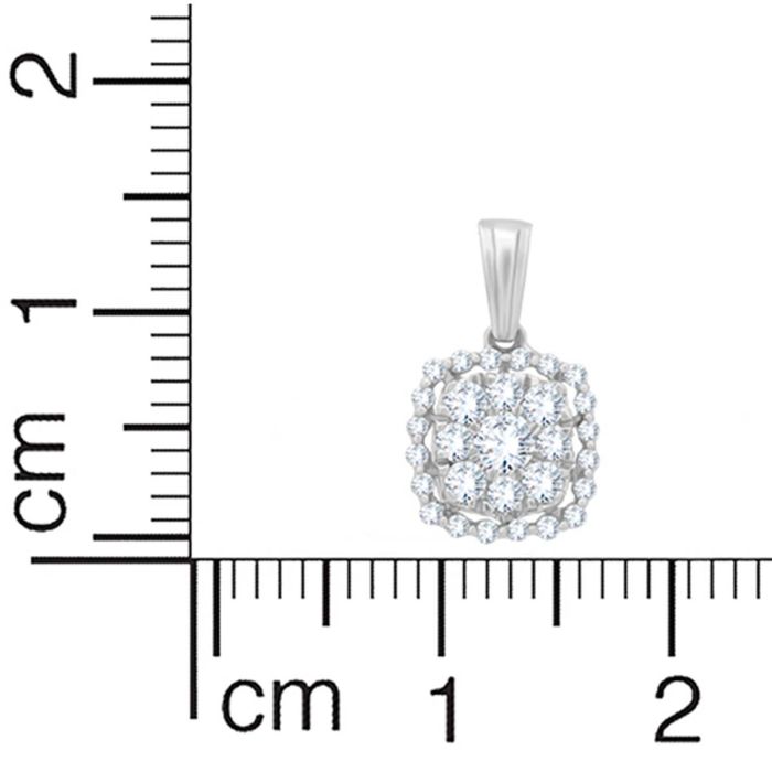 Radiant Square Diamond White Gold Pendant