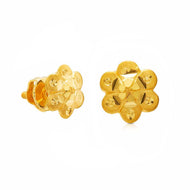 Charming Floral Stud Earrings In 22K
