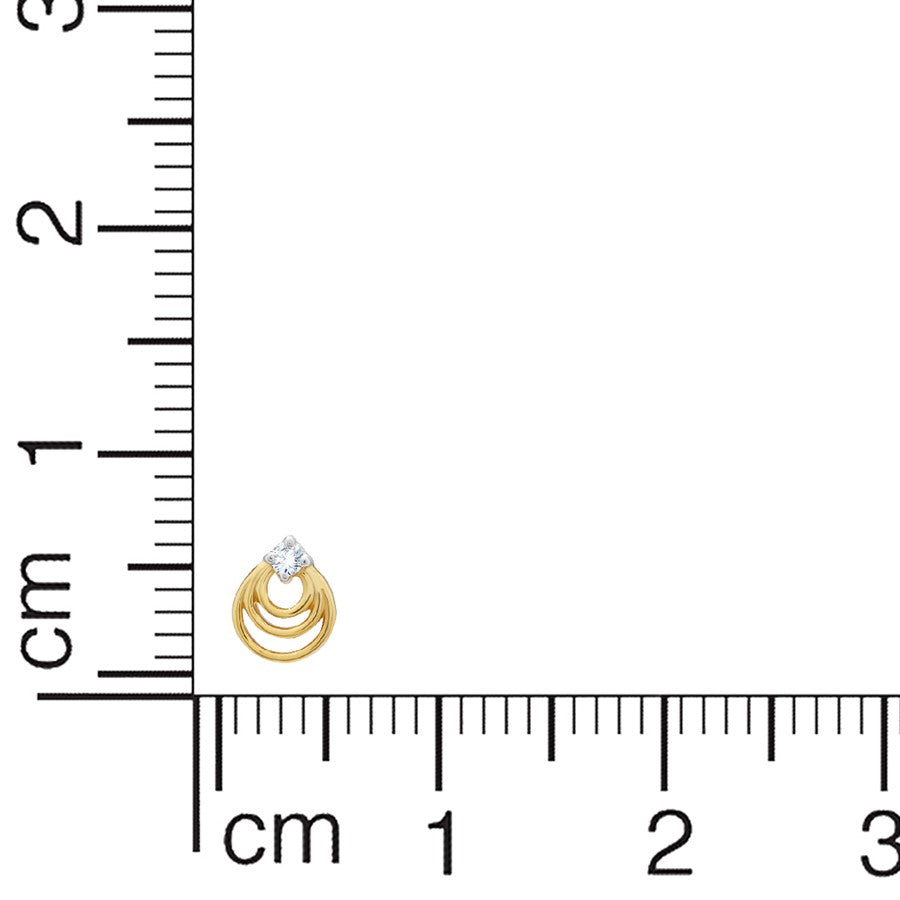 Petite Elegant Tri-Ring 18K Gold Studs