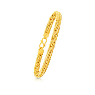 22K Spiral Gold Men Bracelet with Contemporary Flair