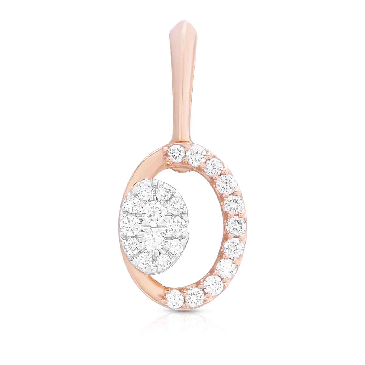 Glorious Oval Shine Diamond Rose Gold Pendant