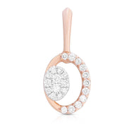 Glorious Oval Shine Diamond Rose Gold Pendant