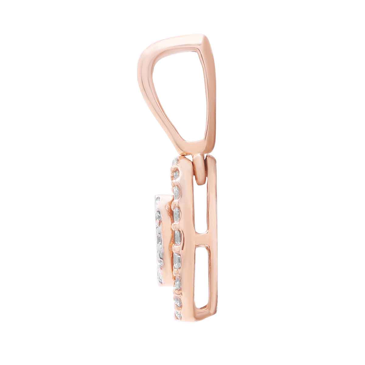Glorious Oval Shine Diamond Rose Gold Pendant